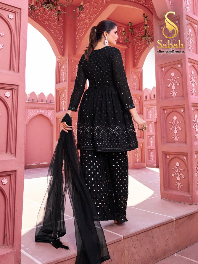 Sabah Georgette Plazzo Readymade Suit Wholesale Online